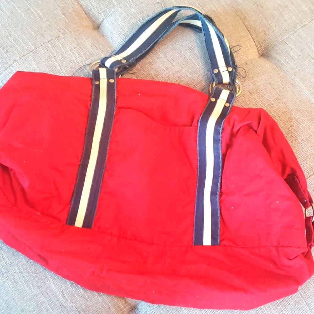 Vintage Old Navy Red/Navy Overnight Bag